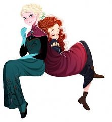 Elsa i Merida, dwie bardzo podobne do siebie książeczki Disney'a.