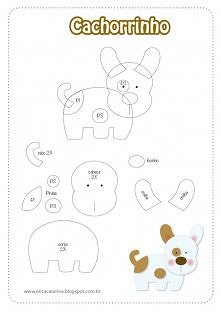 piesek z filcu szablon