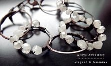 Miedziane koła z kwarcem różowym