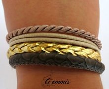 Brązowo-złota bransoletka z rzemieni (zapraszam na fb, link w komentarzu)