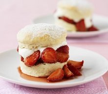 Bułeczki angielskie z truskawkami i bitą śmietaną 
mąka	250 g
proszek do pieczenia	2łyżeczki
sól	1/4 łyżeczki
cukier	50g
masło	80 g
jajko	1 duże
ekstrakt waniliowy	1łyżeczka
mle...