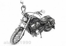 Honda Shadow.
Format A4 - ołówek.