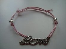 Bransoletka sznurkowa z napisem love