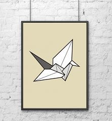 POSTER - ptak ORIGAMI - 30x40 cm