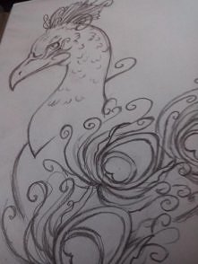 Projekt tatuażu. Paw.