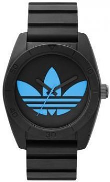 Czarno - niebieski zegarek Adidas.