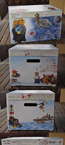 drewniana skrzynia decoupage