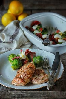 Kurczak z zapiekaną brukselką