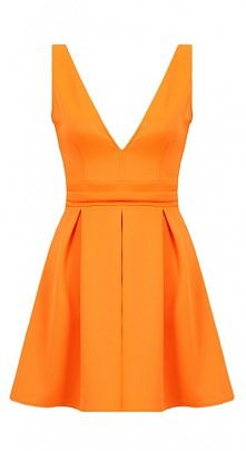 NEONOWA ROZKLOSZOWANA SUKIENKA ORANGE FLUO