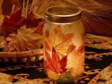 A Little Fall Leaf and Mason Jar Re-use Project