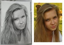 PORTRET ZE ZDJĘCIA 
OŁÓWEK NA PAPIERZE