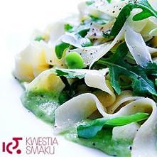 Pappardelle z bobem i rukolą