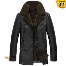 Mens Black Shearling Winter Coat CW856125