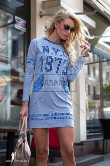 Sukienka NYC ze wstawkami z jeansu, dostępna w naszym sklepie internetowym.