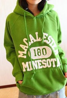 High Quality Thicken Hooded Loose Green Hip-hop Sweatshirt Outerwear