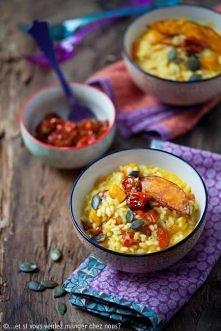 Risotto z dynią Hokkaido i pieczonymi pomidorkami