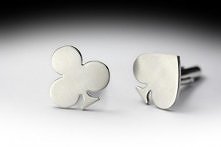 Srebrne spinki do mankietów POKER