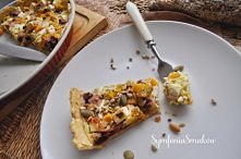 Wytrawna tarta z dynią, słodko- kwaśnymi buraczkami, słonym serem i boczkiem. Przepis? KLIK w zdjęcie :)