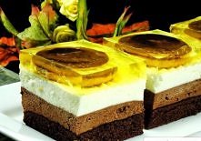 biszkopt:
4 jaja
3 łyżki mąki pszennej tortowej ( z górką)
1 łyżka ciemnego kakao (z górką)
5 kopiastych łyżek cukru
2 szczypty proszku do pieczenia
1 płaska łyżeczka cukru wani...