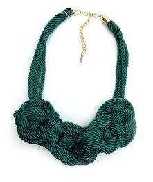 Supły ozdobne/ naszyjnik / butelkowa zieleń