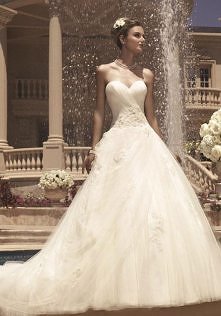 low satin,tulle chapel train sweetheart a-line wedding dress - wegdress.com