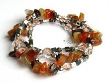 TOSZKA - bransoletka z naturalnego karneolu i szkła czeskiego "Naomi"