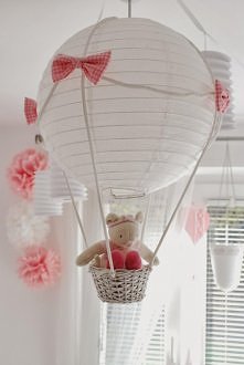 lampa papierowa balon z misiem