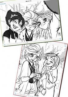 Zdjęcia z Anną, Elsą i Elsą jako królową śniegu.