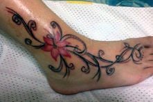 flower foot tattoo