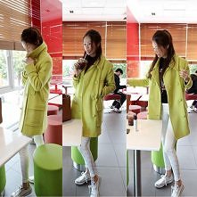 Fashion Candy Color Double-breasted Woolen Coat
