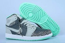 Nike Jordan 1 Retro Sports Men Dark Grey/Soft Grey/Green Shoes on Sale