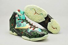 Gold/Black/Blue/Green Colors Nike LeBron 11 MVP Lancer Customs Limited Edition Mens Glow Sports Shoes