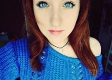 #redhair #makeup #blueeyes