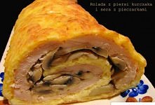 kładniki: 2 duże piersi kurczaka (podwójne) 4 jajka 1/2 szklanki majonezu 60 dkg pieczarek 40 dkg sera żółtego startego na grubych oczkach Wykonanie: Jajka roztrzepać, dodać maj...