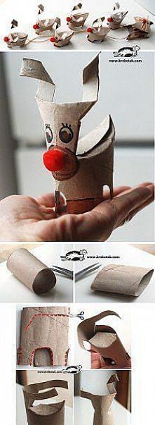 pomysł znaleziony wczoraj. Zainspirował mnie do zrobienia takiego stadka reniferów dla mojej małej kuzynki.