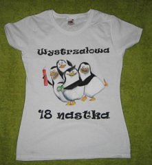 pingwiny z madagaskaru- farby do tkanin- kontakt priv