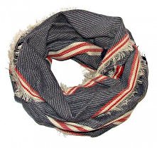 Wielki i rewelacyjny szal DENIM z czerwonymi elementami. Pokochacie go od pierwszego założenia :)