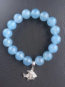 jadeit + srebrna rybka