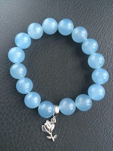 jadeit + srebrna róża