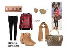 Stylizacja jesienna w kratk...