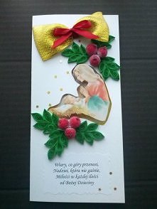 quilling - kartka 3d w pudełeczku na wzór koperty... (różnią się kolorem kokardy)