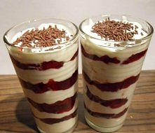 Składniki: -jogurt grecki 330g (trochę jogurtu może zostać) -konfitura 250g (może być wiśniowa, lub jaką tylko lubicie) Przygotowanie: Do szklanek wkładamy na przemian 2-3 łyżec...