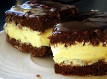 Milky way Składniki ciasto 6 żółtek 1 szkl cukru 1 szkl mąki 1 łyżeczka proszku do pieczenia 2-3 łyżki kakao 2 łyżki oleju 6 białek (ubić w osobnym naczyniu) szczypta soli (do u...