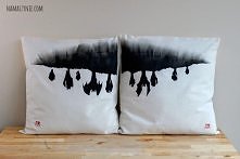 Poduchy z nietoperzami na specjalne zamówienie + poducha z ogonem, szyta przez faceta