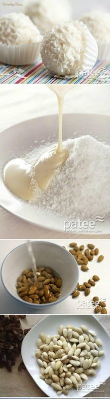 Przepis na domowe KULECZKI RAFAELLO!

100g miękkiego masła 1/2 szklanki cukru pudru 1 jajko 100g wiórków kokosowych 100g herbatników 30-40g migdałów lub orzechów laskowych 1. Mi...