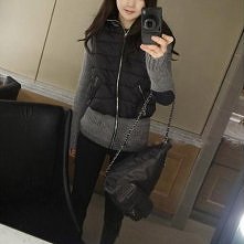 Fashion Contrast Color Hooded Mock Two-piece Warm Coat
