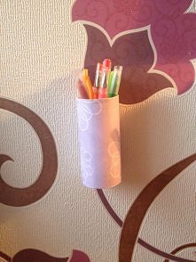 pojemnik na długopisy z butelki (płynu do kąpieli)