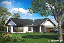 Projekt poziomego domu z garażem