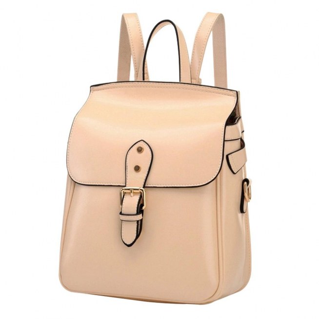 Retro Solid Color Multifunction Backpack School Bag