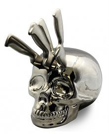 stojak na noże w kształcie czaszki